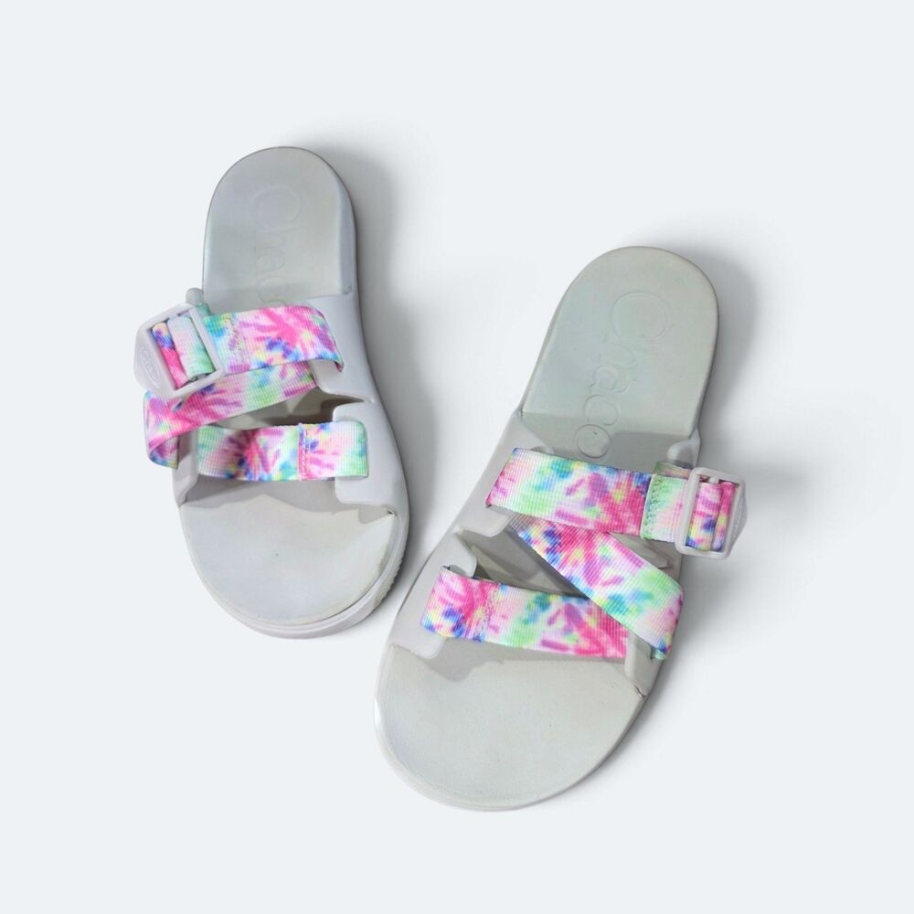 Chaco Chillos Slide Sandals Light Tie Dye Womens Size 10 Slip On